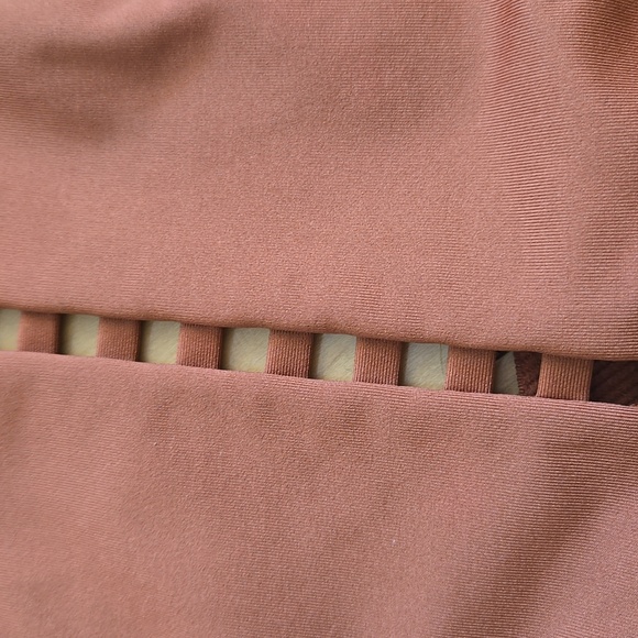 Nike Women's Dri-Fit High Neck Rust Colored Sports Bra - Picture 3 of 5